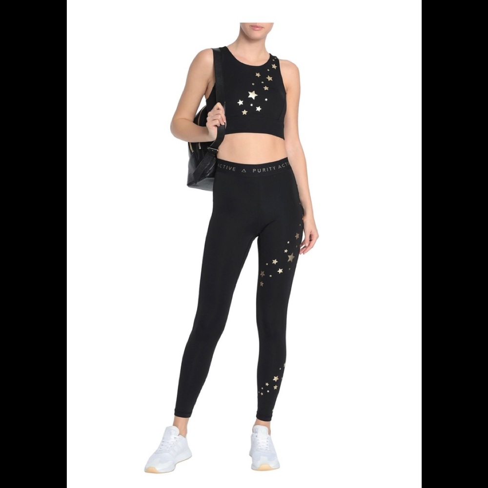 Purity Active Woman’s Tights Metallic Stars NWT M
